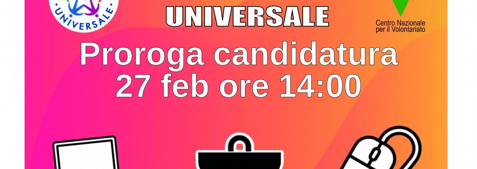 PROROGA SERVIZIO CIVILE UNIVERSALE!